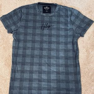 Hollister, blue, stripped, short sleeve shirt, size M
